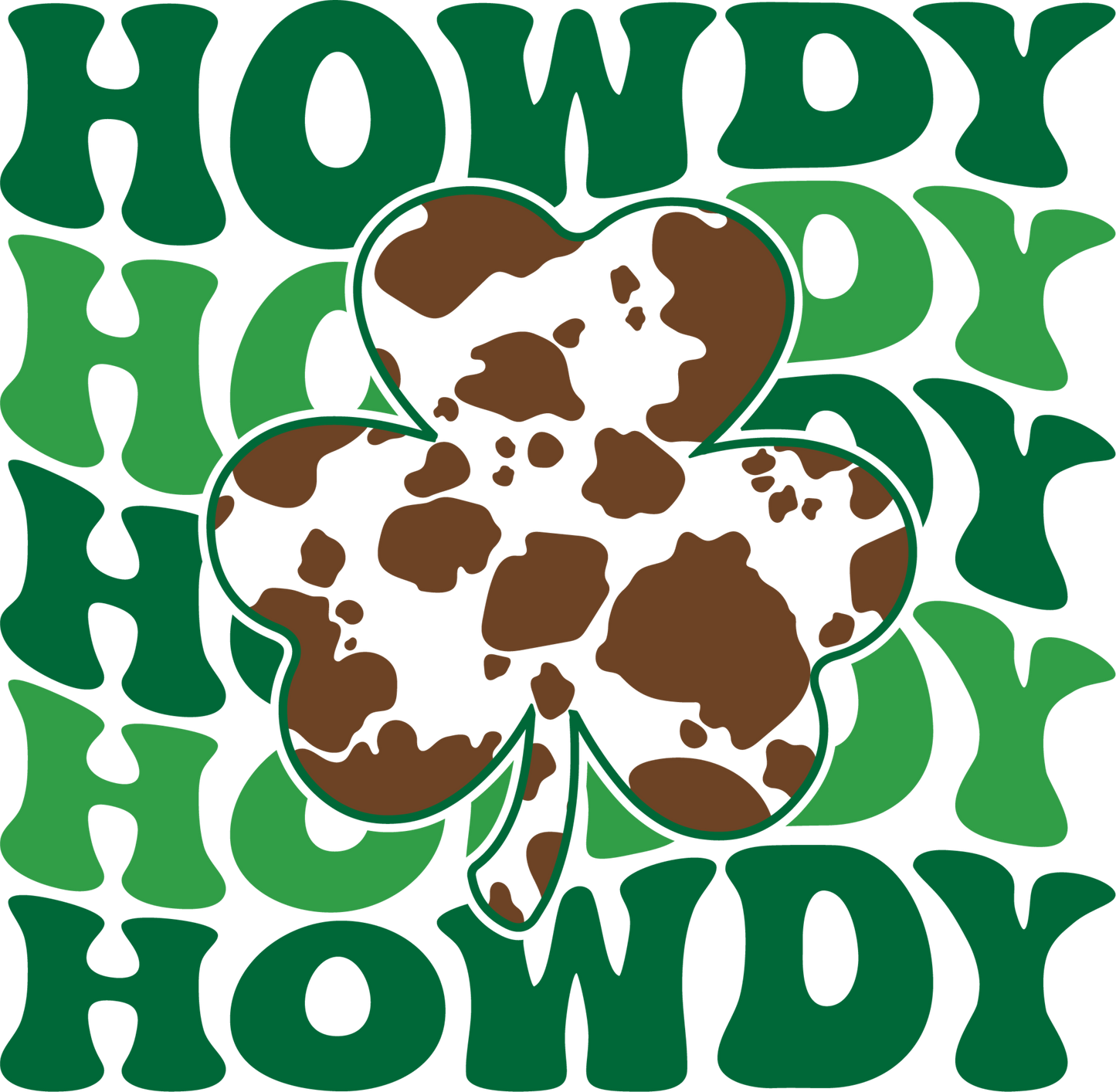 St. Patrick's Day Howdy Cow Clover-ONLY IMAGE